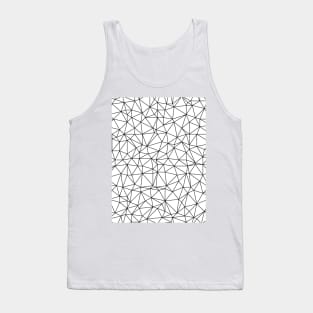 Minimal Geometric Black and White Lines Pattern Tank Top